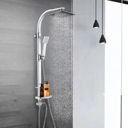 Set d'arredo bagno con colonnina in acciaio inossidabile, sistema di doccia a parete con testa di doccia, piastra di doccia

Specifiche tecniche:
- Materiale: acciaio inossidabile
- Montaggio: a parete