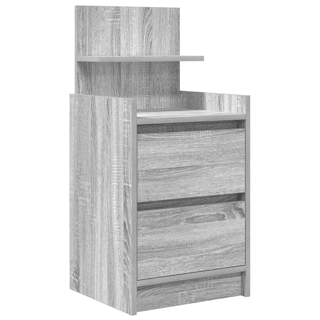 Comodino con 2 Cassetti Grigio Sonoma 38x34x80 cm 861365