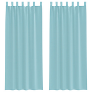 Tende in Voile con Tasche per Aste 2 pz Turchese