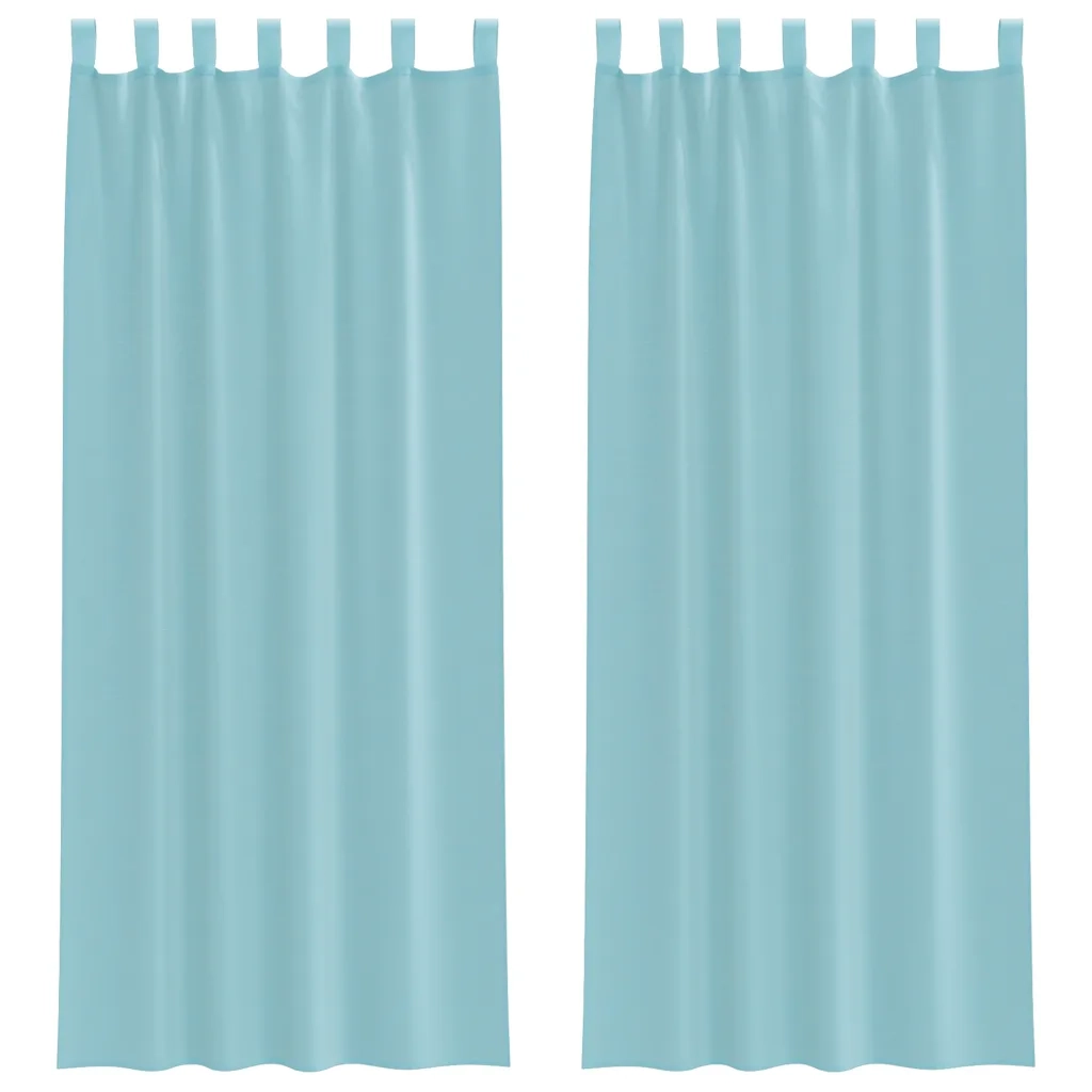 Tende in Voile con Tasche per Aste 2 pz Turchese
