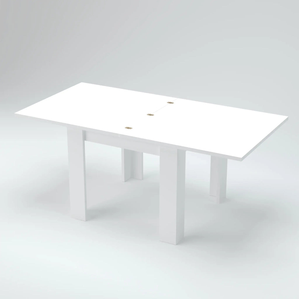 Tavolo da pranzo bianco allungabile a libro 90x90-180cm Jesi Liber