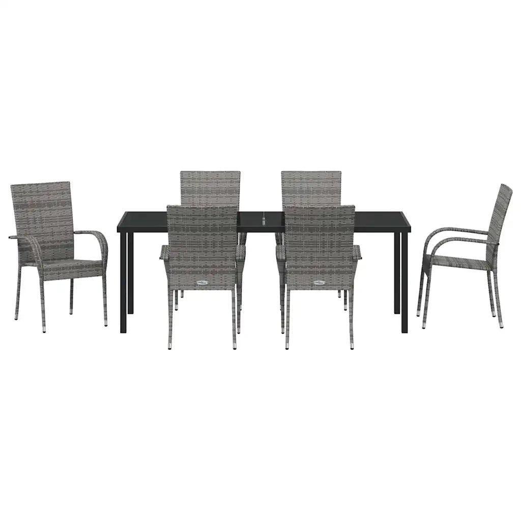 Set da Pranzo per Giardino 7 pcs Grigio 3379413
