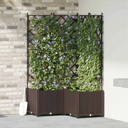 Vaso da giardino 3 pcs Marrone 80 x 80 x 143 cm Plastica 42002818