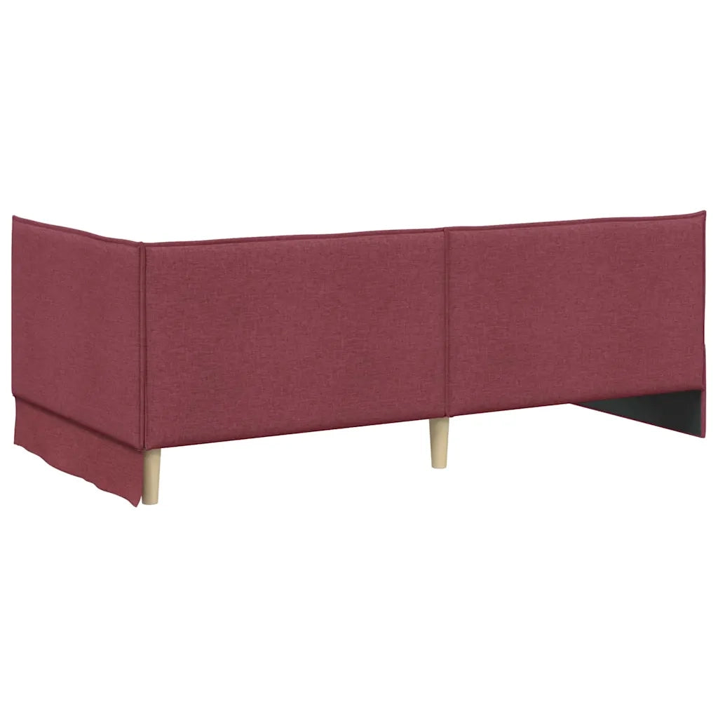 Cornice del letto ad angolo Rosso Vino 80 x 200 cm Tessuto
