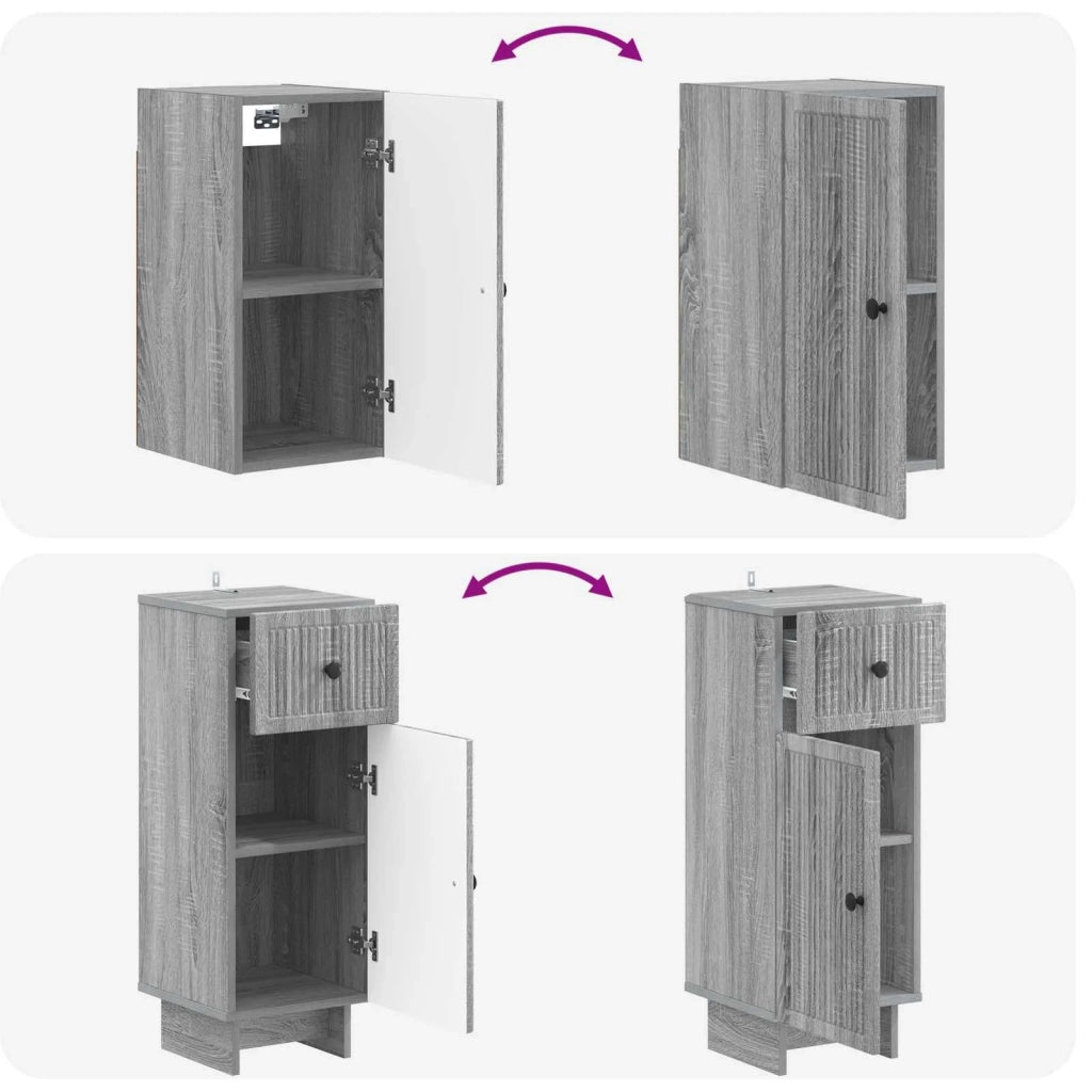 Set di armadietti da bagno in 3 pezzi EDE Sonoma grigio 3417744
