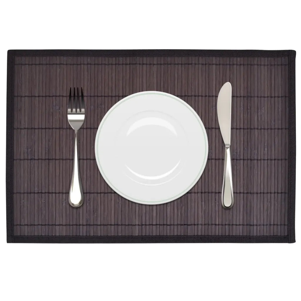 Tovagliette in Bambù 6 pz 30 x 45 cm Marrone Scuro 242110