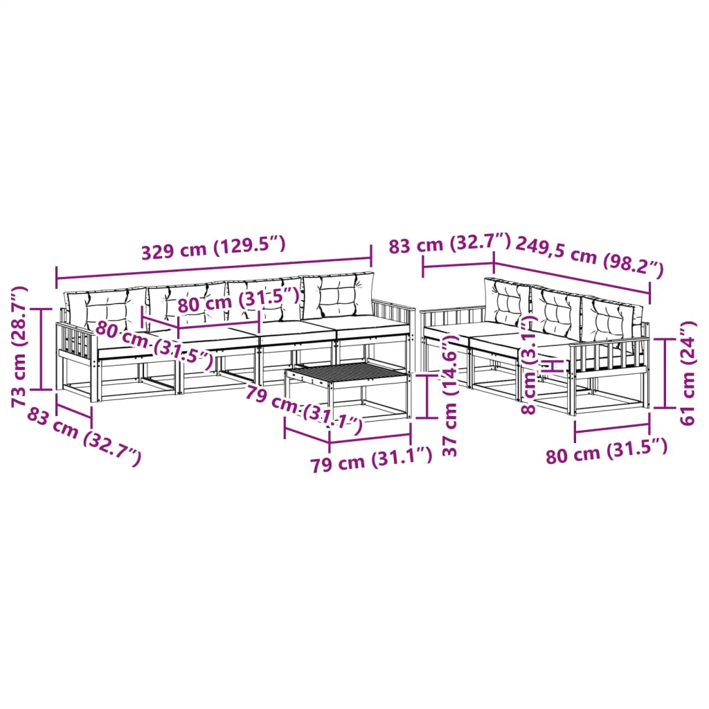 Set di divani da esterno con cuscino 7 pcs Bianco e Antracite 3386161