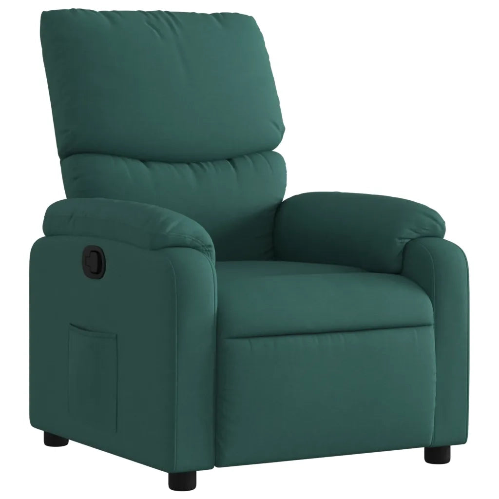 Poltrona Reclinabile in Tessuto Verde Scuro 373416