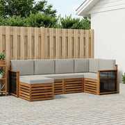 Set divano sezionale con cuscino 5 pcs Naturale e Grigio Chiaro 3384562