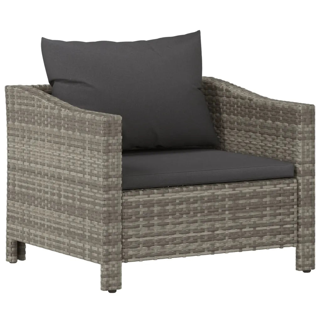 Set Divani da Giardino 6 pz con Cuscini in Polyrattan Grigio 3187282
