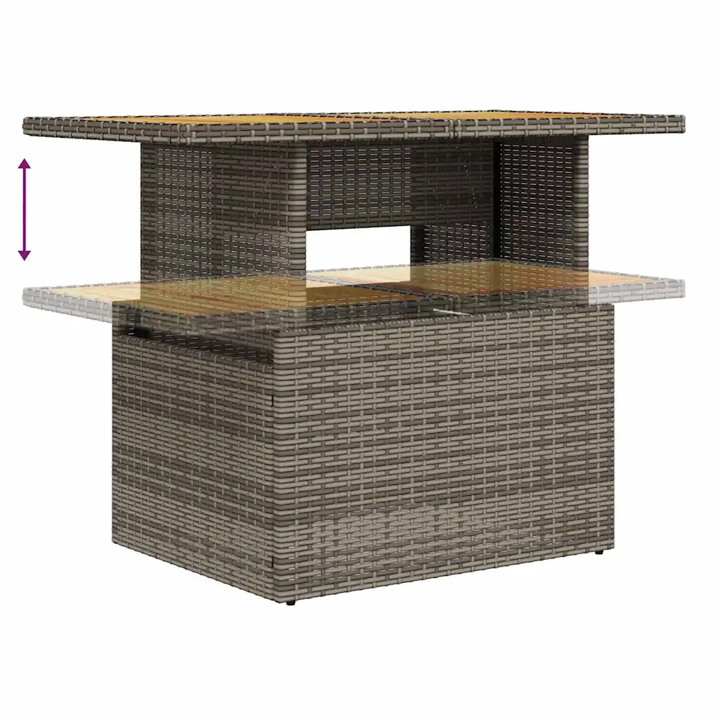 Set Divani da Giardino 7 pz con Cuscini Grigio in Polyrattan 3327050
