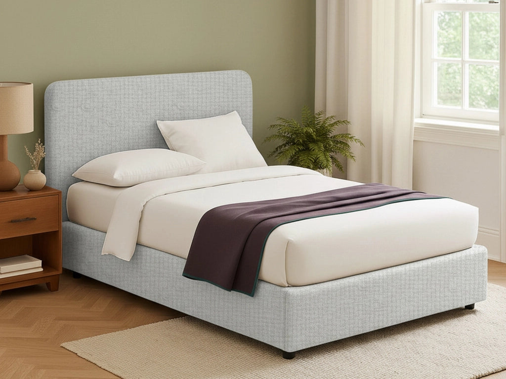 Poole, Letto Piazza e Mezza Sfoderabile Made in Italy, Grigio Chiaro