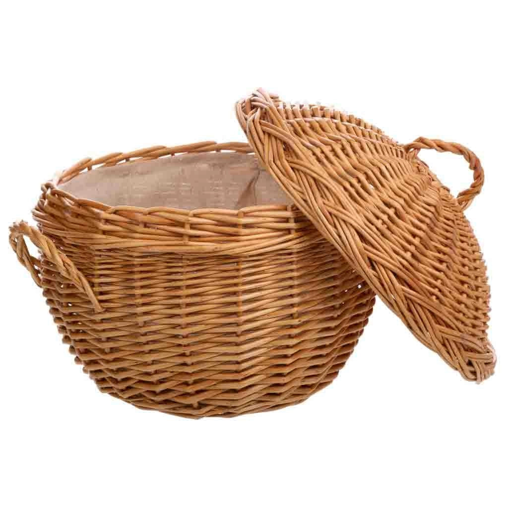 Scatola da cucito in vimini marrone 21x21x25/18h
