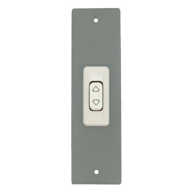 PLACCA 142 MM GRIGIO CON PULSANTE COPRI AVVOLGITORE MOTORE TAPPARELLA TAPPARELLE
