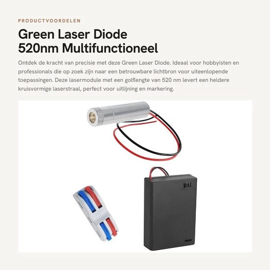Modulo Laser a 520nm con Driver - Multifunzionale - Verde - Incluso Accessorio