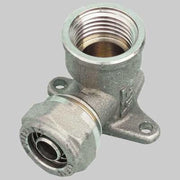 RACCORDO A GOMITO FEMMINA CON FLANGIA PER TUBO COBRAPEX  1/2 x 15 S. 2,5     TIEMME