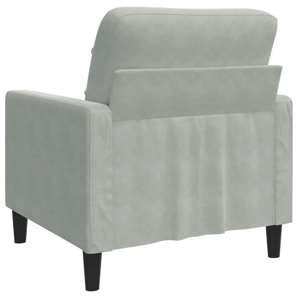 Poltrona | Sedia Relax Grigio Chiaro 60 cm Velluto