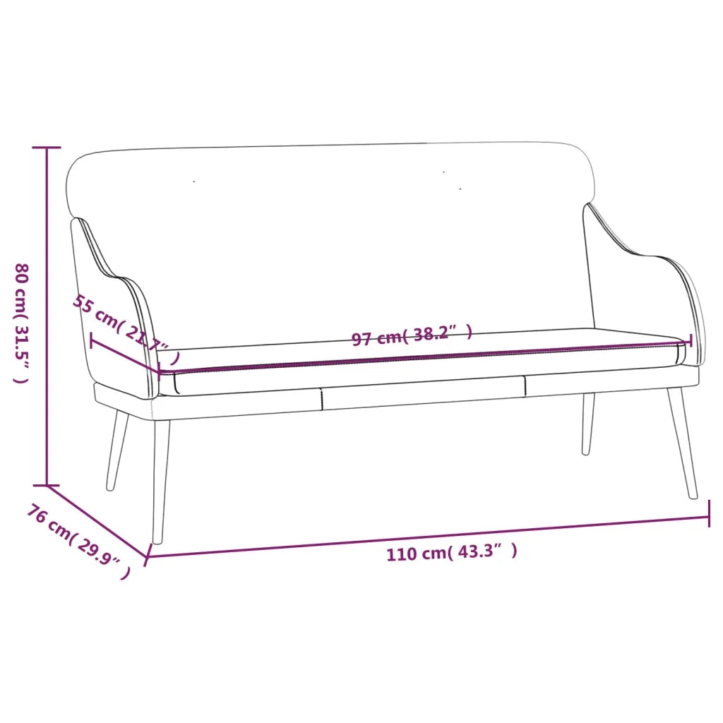 Panca Nera 110x76x80 cm in Similpelle 351430