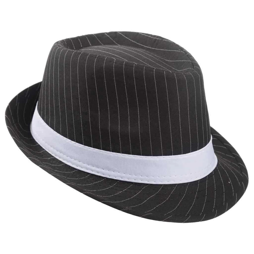 Cappello fedora nero con nastro 58