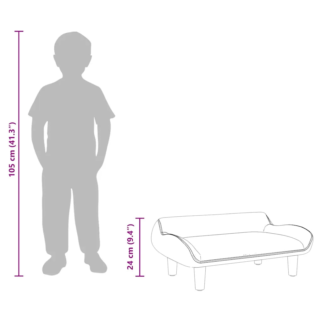 Divano per Bambini Nero 70x40x24 cm in Tessuto 3196348