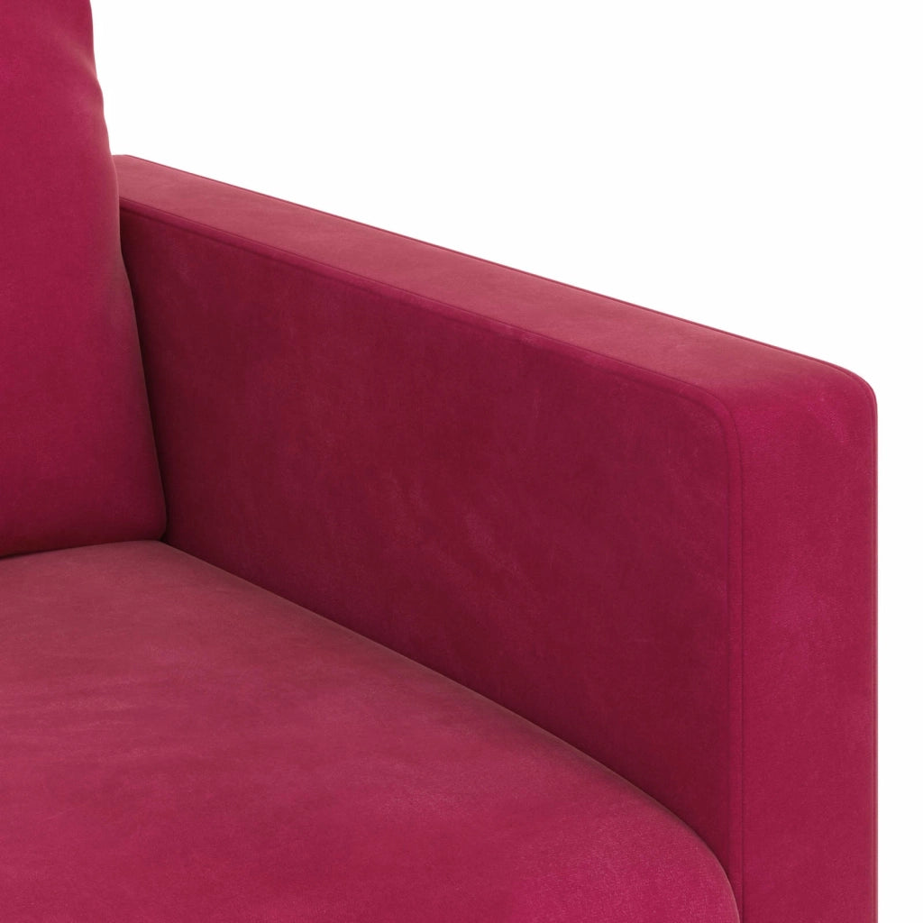 Divano Rosso Vino 228 x 78 x 80 cm Velluto 42024445