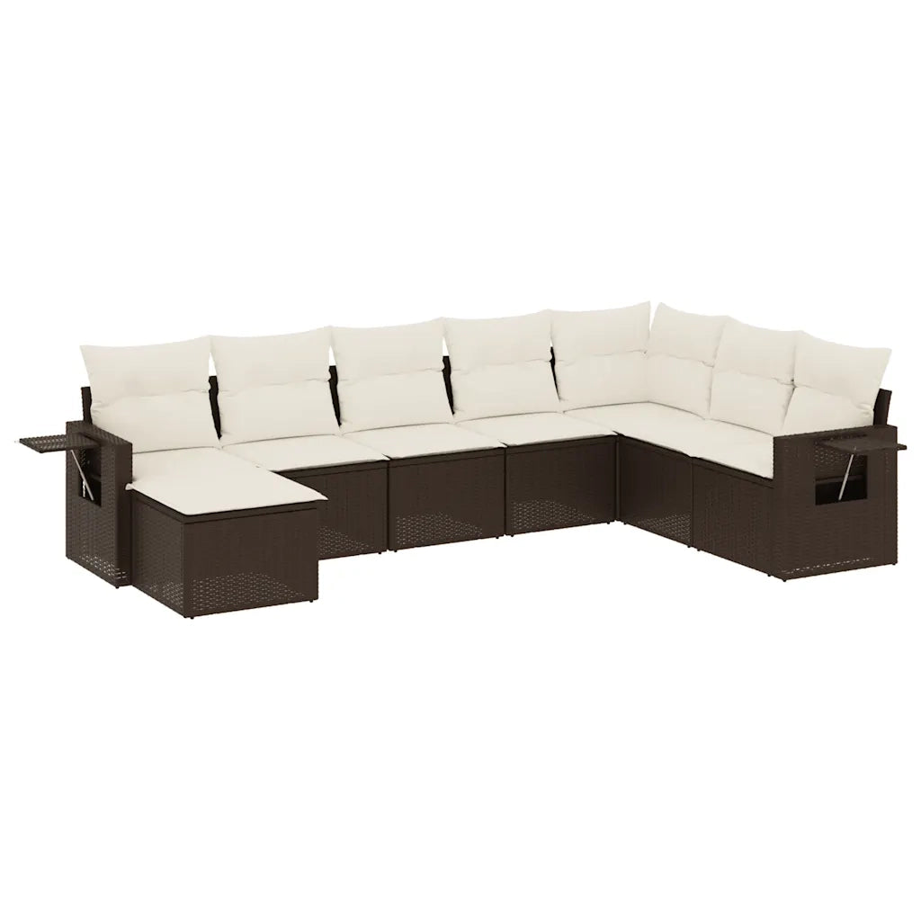 Set Divani da Giardino 9pz con Cuscini Marrone in Polyrattan 3252910