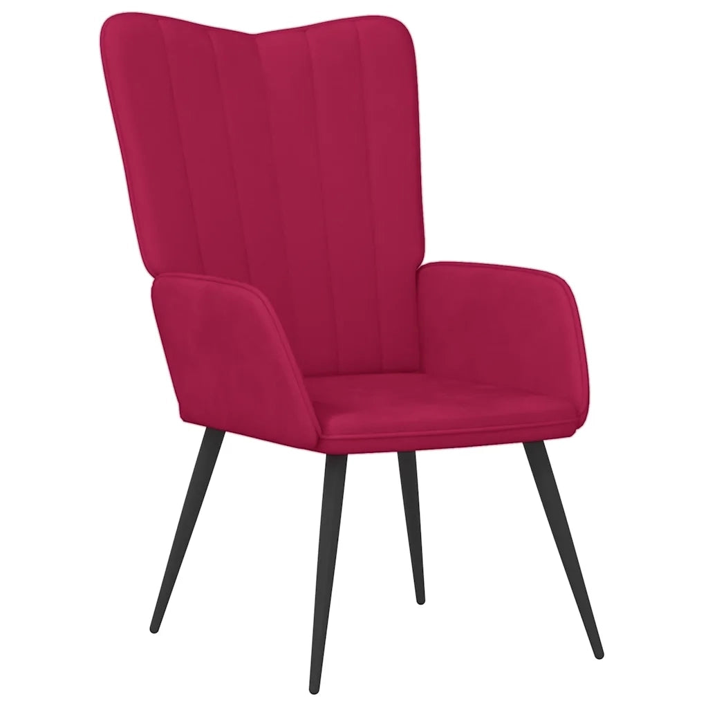 Sedia Relax Rosso Vino in Velluto 327682