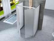 Box doccia Cristallo 6 mm 3 lati - Due Fissi piu' porta Saloon Opaco - Misura: 90 x 80 x 90 x190h
