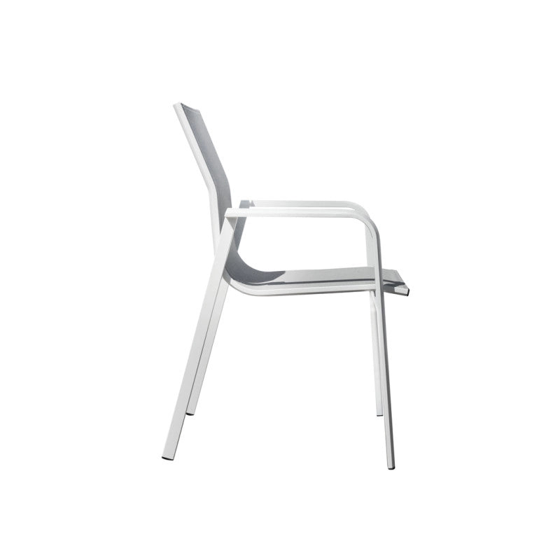 Sedia Samo Alluminio Bianco Text Grigio Chiaro Moia