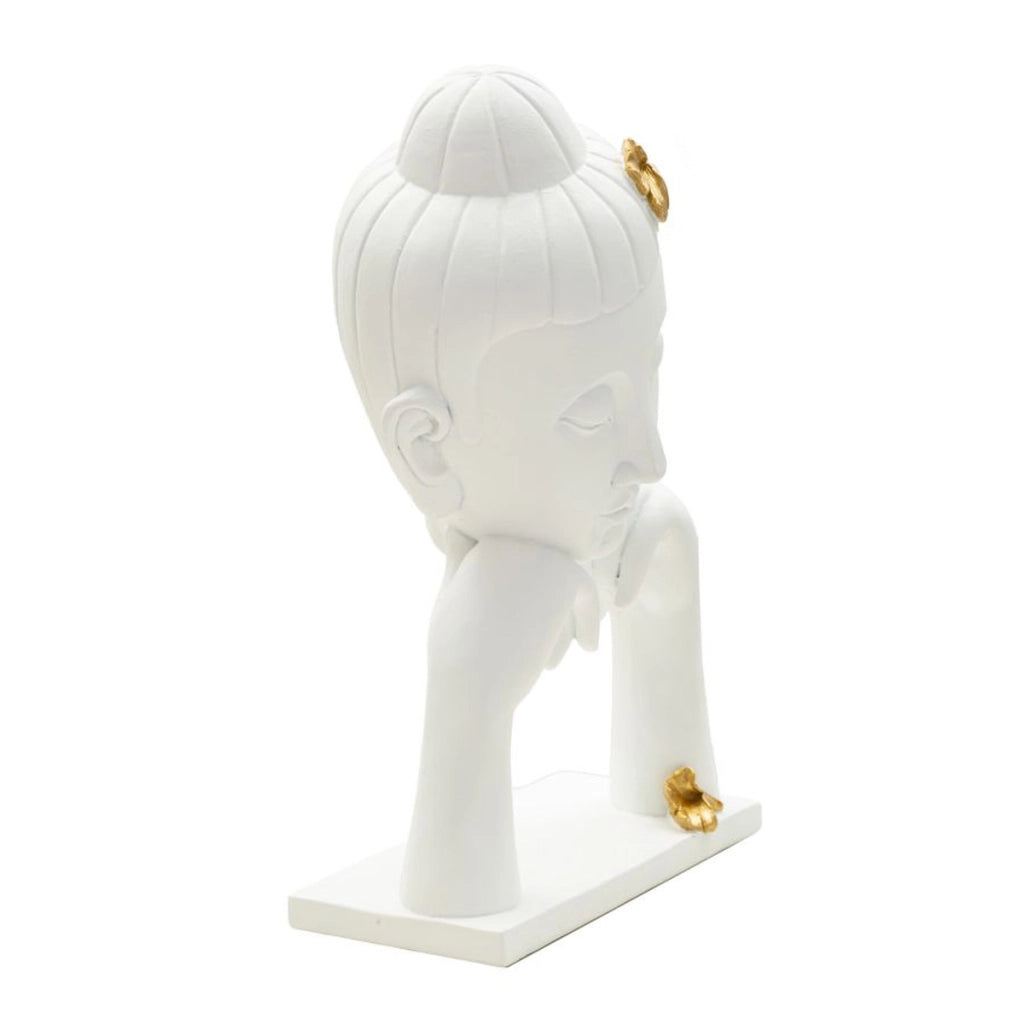 Scultura VKH372, Bianco, Poliresina, 21,5x13x36 cm