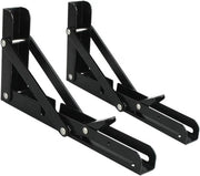 Due supporti pieghevoli in acciaio inox, supporto pieghevole, staffa pieghevole, supporto pieghevole per tavolo, nero, adatto per casa, cucina, ufficio, tavolo, parete, spazia risparmia - 18 pollici, 450*25mm - 18inch