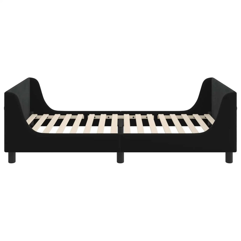 Struttura letto bambini con testata Nero 90 x 190 cm Velluto