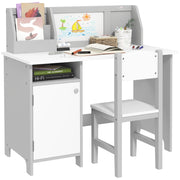 Tavolo e Sedie per Bambini ¨C Minimal ¨C Legno Bianco e Grigio 90x50x60
