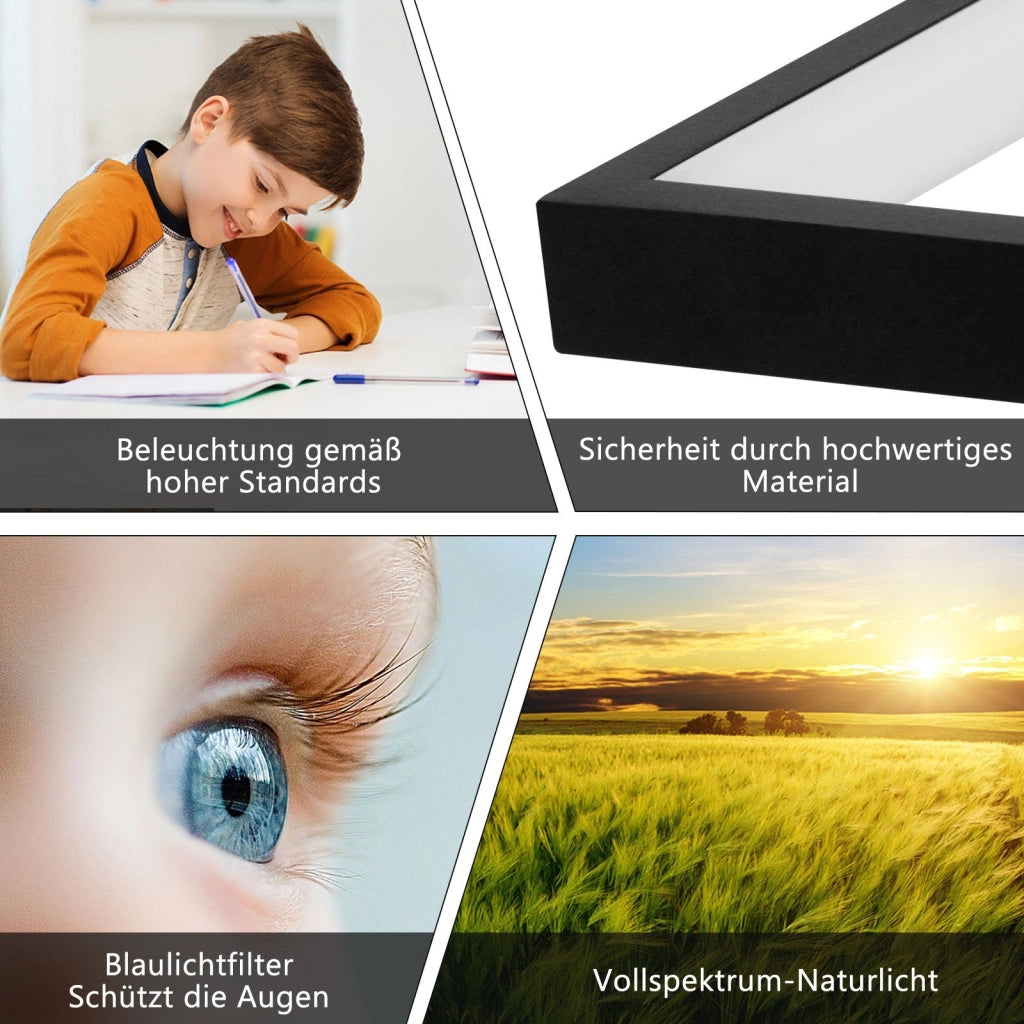 ZMH Lampada da soffitto plafoniera LED moderna telecomando metallo nero per camera letto