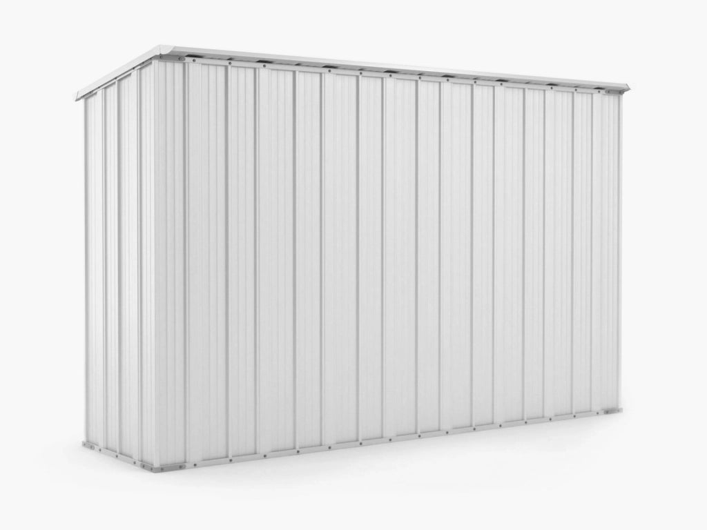 Casetta giardino Box in lamiera di Acciaio Zincato 307x100cm x h1.92m - 75KG - 3.07mq - BIANCO