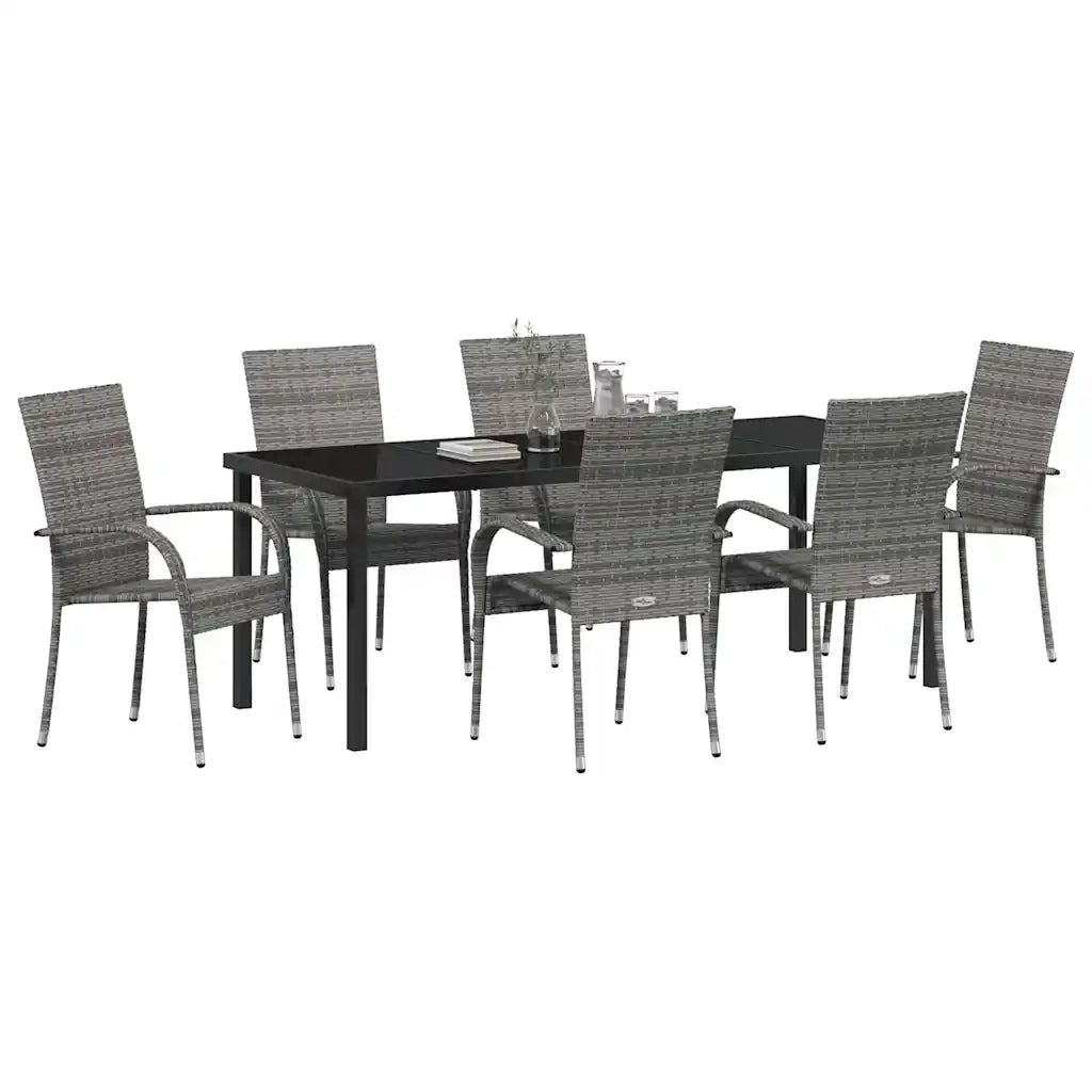 Set da Pranzo per Giardino 7 pcs Grigio 3379413