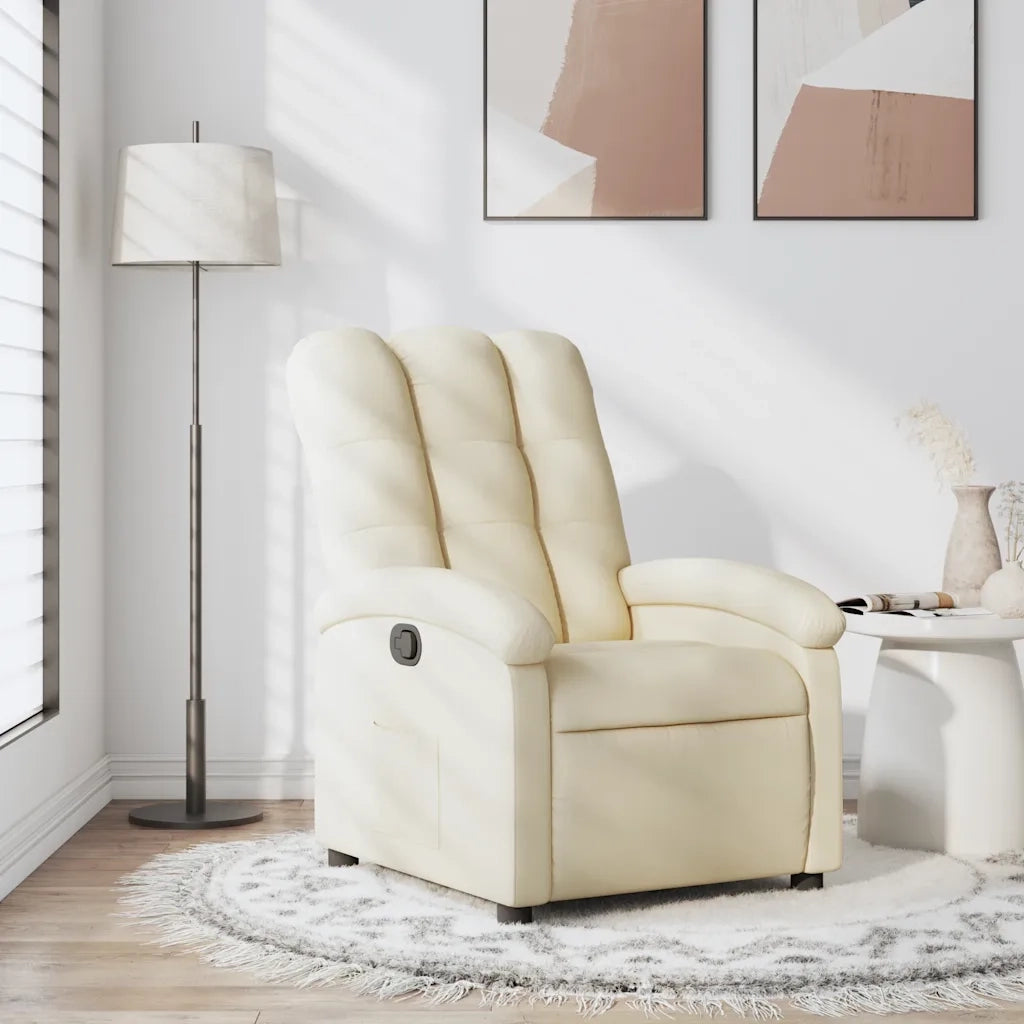 Poltrona reclinabile in tessuto color crema 3205383