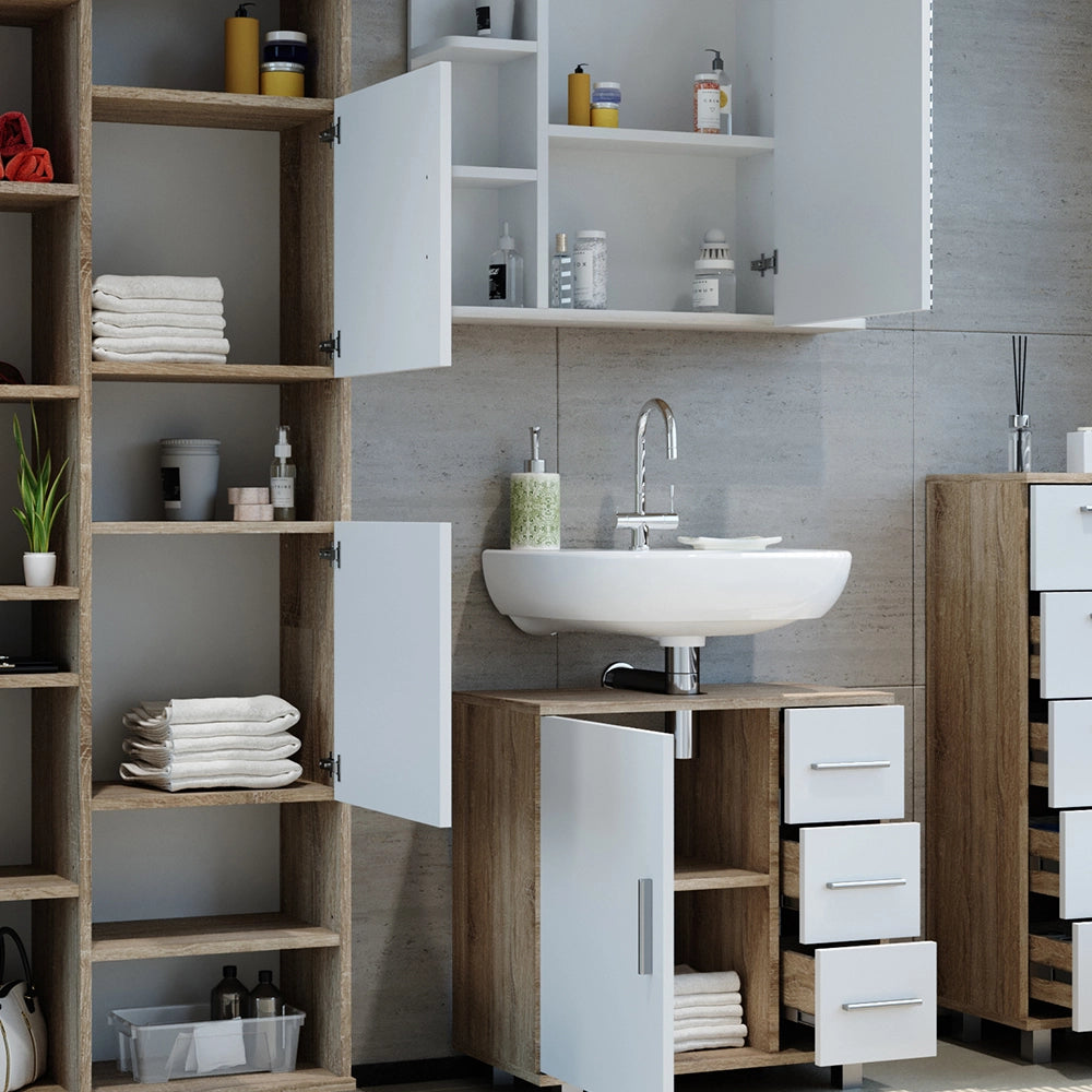 Vicco Set mobili bagno Sonoma 4 parti