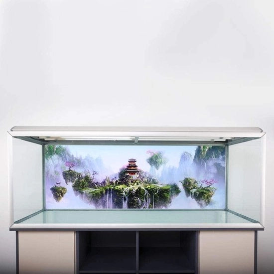Sticker da parete - PVC slot patrone - Fotografia paesaggio - Decorazione acquario - 61 * 30cm.