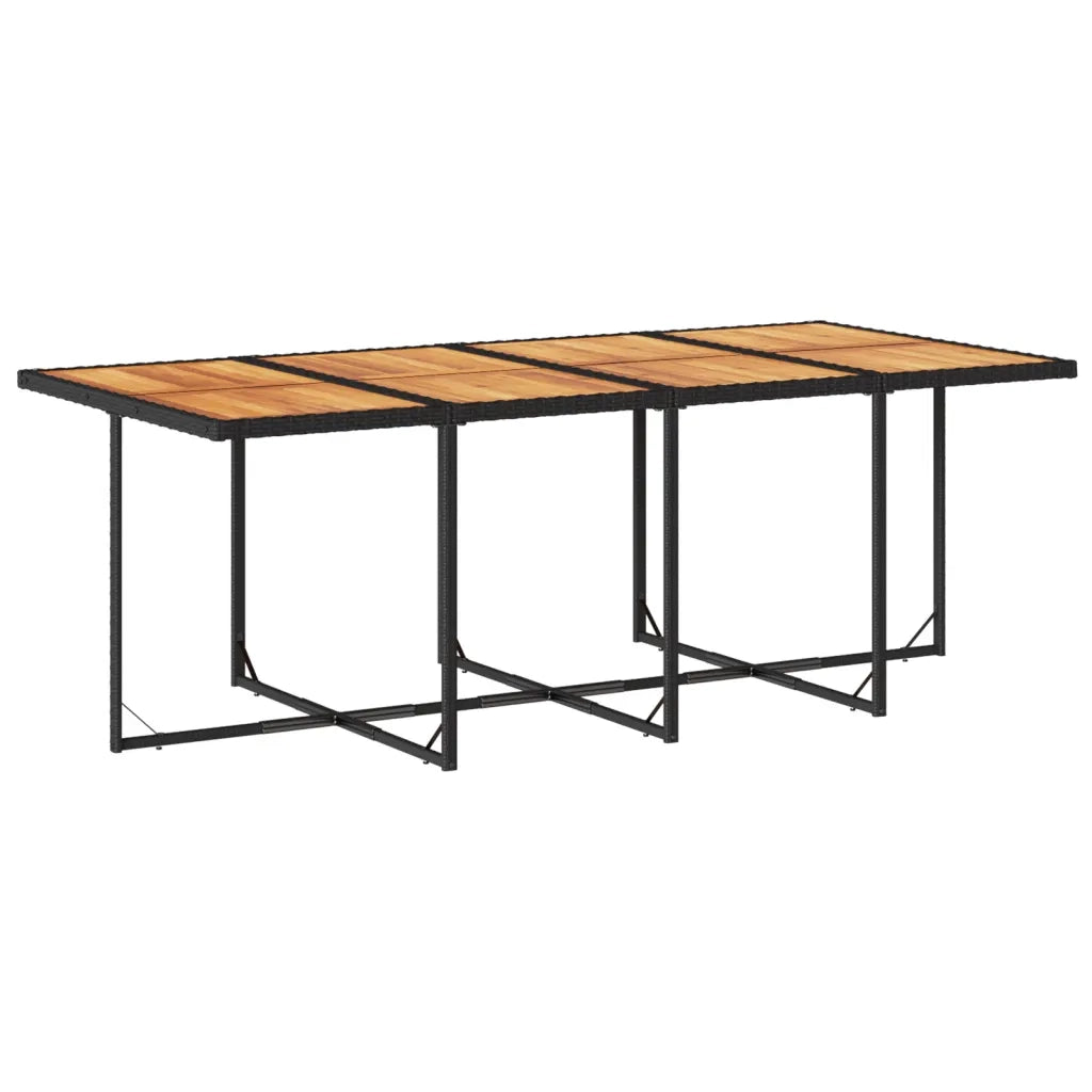 Set da Pranzo da Giardino 9 pz con Cuscini Nero in Polyrattan 3278054
