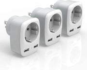 Adattatore di corrente 3-Pack - USB e prese - Per Paesi Bassi, Stati Uniti, Canada e Messico