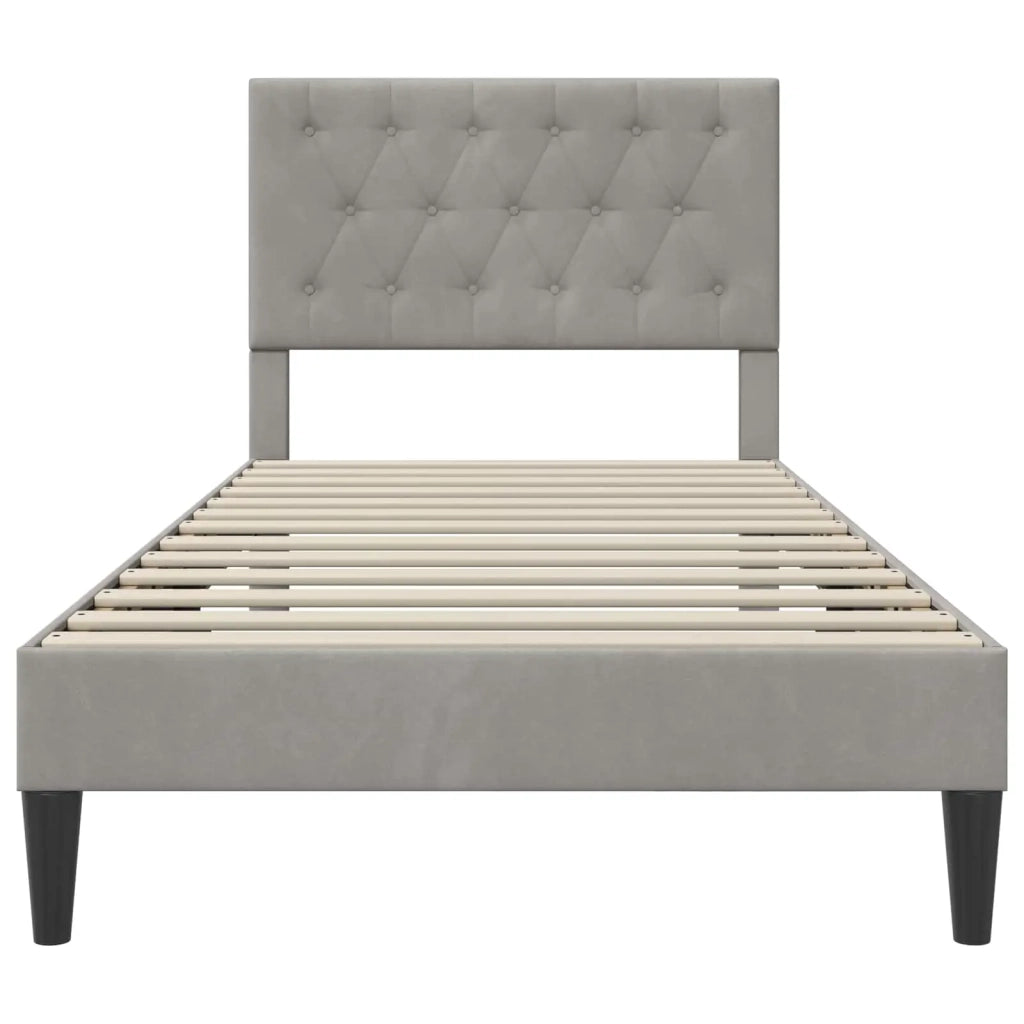 Struttura del letto-Giroletto Grigio Chiaro 100 x 200 cm Velluto 758468