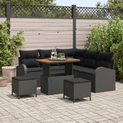 Set Divano da Giardino con cuscino 8 pcs Nero polyrattan 3362394