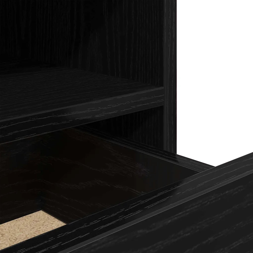 Armadio da Notte con cassetto Rovere Nero 40 x 39 x 48,5 cm 862186