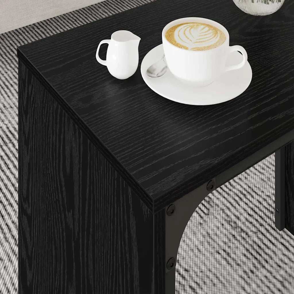 Tavolino da salotto 3 pcs Rovere Nero Legno multistrato 883536