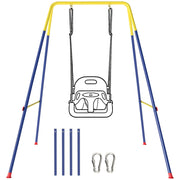 Altalena da Giardino Pieghevole per Bambini ¨C Minimal ¨C 128x155x157 cm Blu