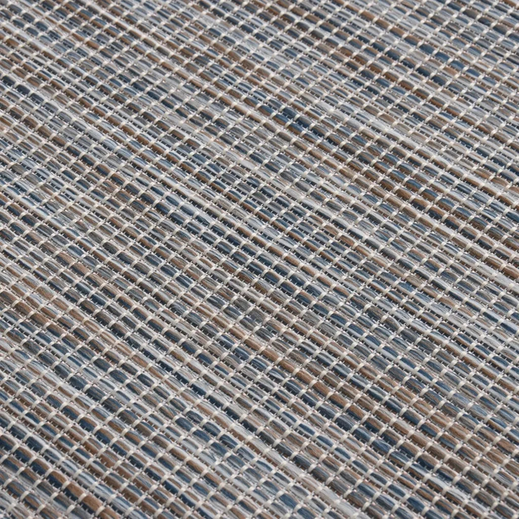 Tappeto da Esterni a Tessitura Piatta 120x170 cm Marrone e blu