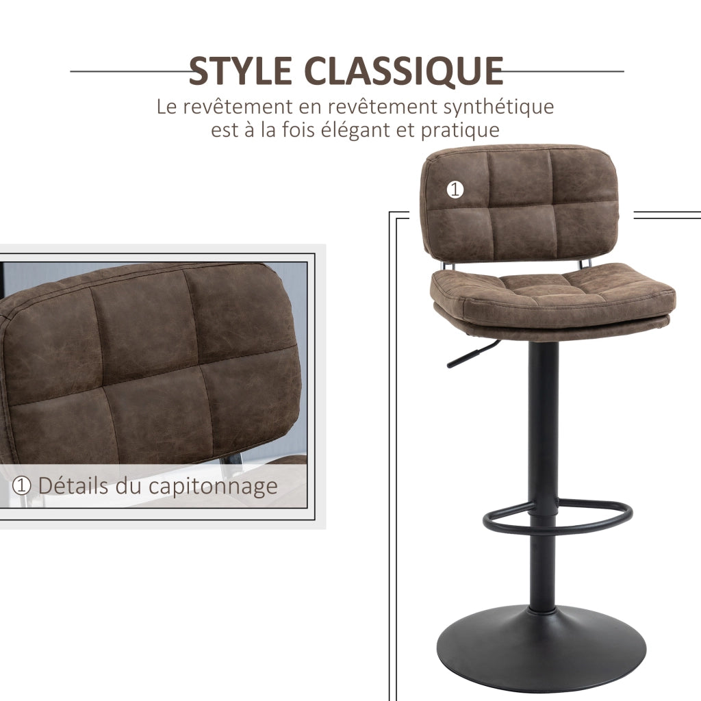 Sgabelli da bar ¨C Minimal ¨C 2 pezzi, imbottiti, girevoli, marrone