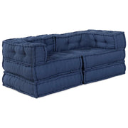 Unità di Divano Modulare 2 pcs Indaco 140 x 70 x 56 cm Tessuto 3315086