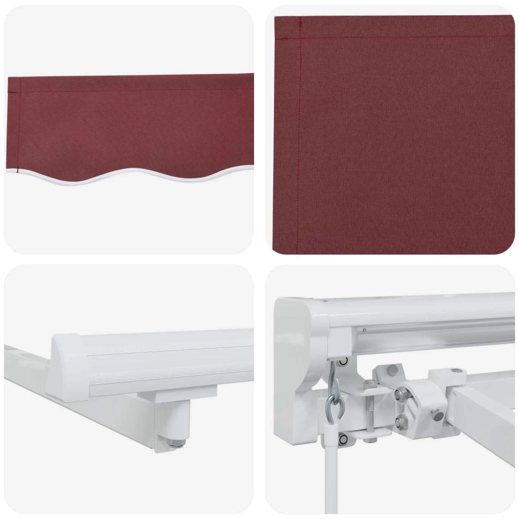 Cornice per Tenda Manuale con LED Borgogna e Bianco 3 x 2,5 m 3420577